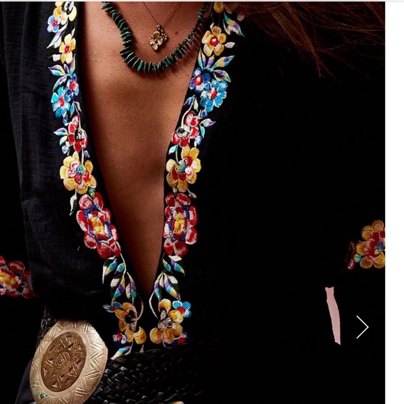 Chasing Unicorns Never My Love Embroidered Maxi Dress Black M NWT - Picture 3 of 12